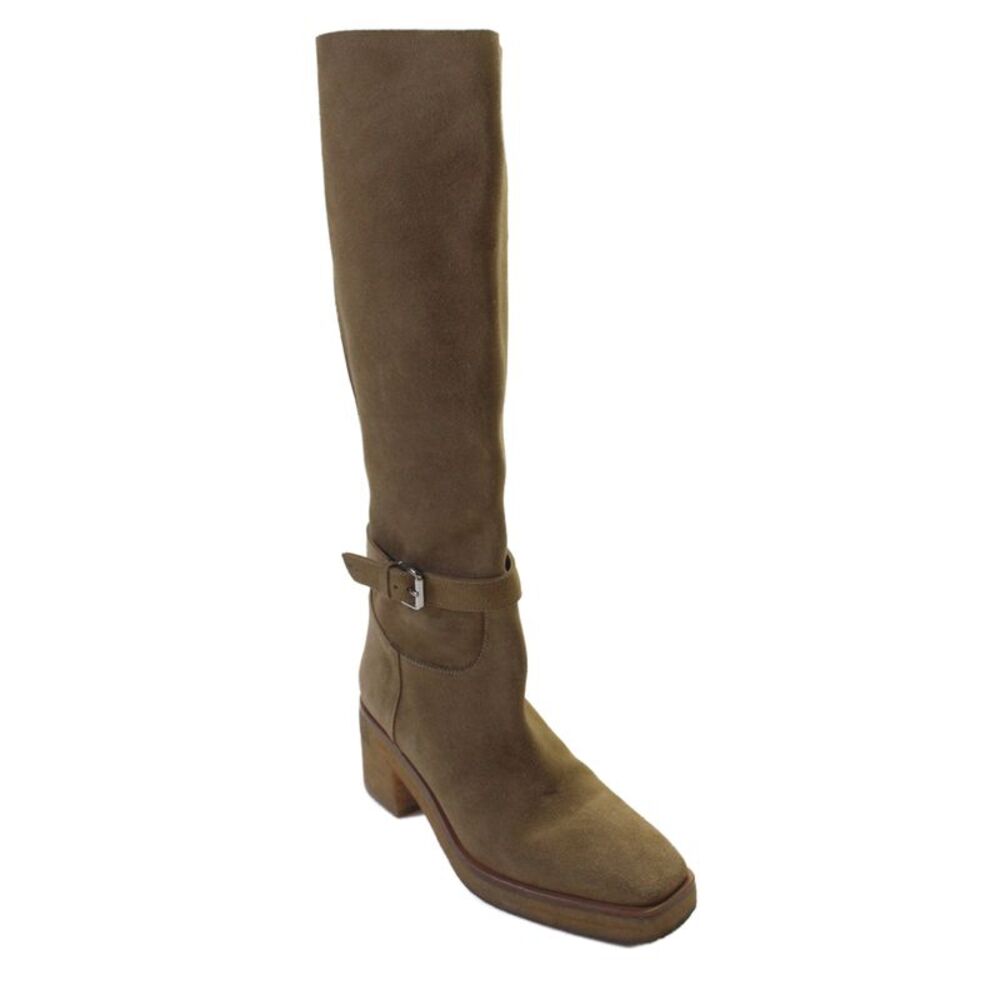Pierre Hardy Womens Slip On Block Heel Suede Knee High Boots Brown Size 40